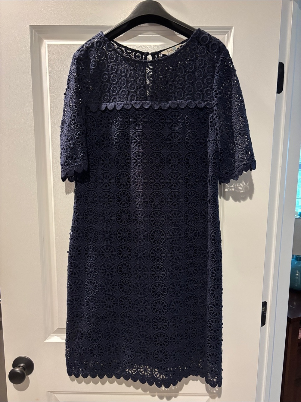 Boden Navy Crochet Lace Shift Dress